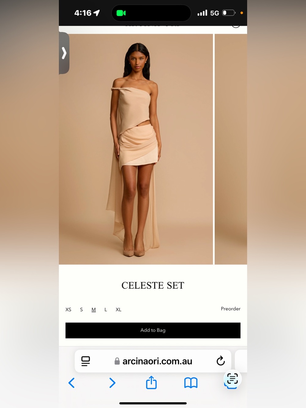 Arcina Ori Celeste set in nude